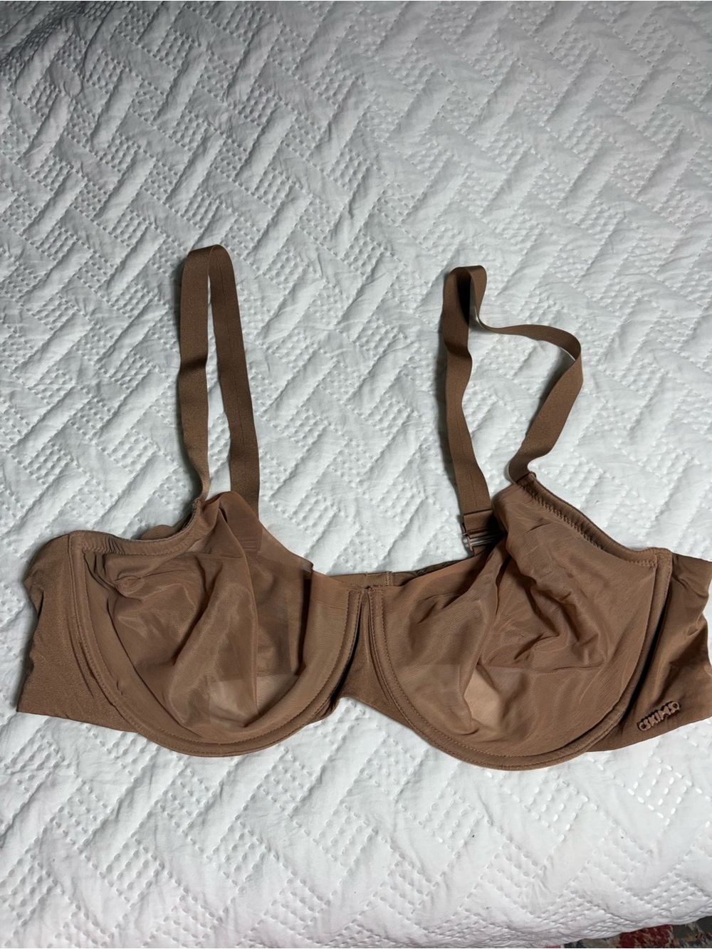 SKIMS Brown Mesh Underwire Bra with Adjustable Straps 42D